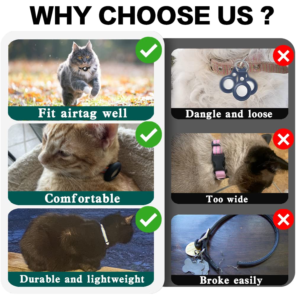 Breakaway Reflective Cat Collar with Air Tag Holder W993