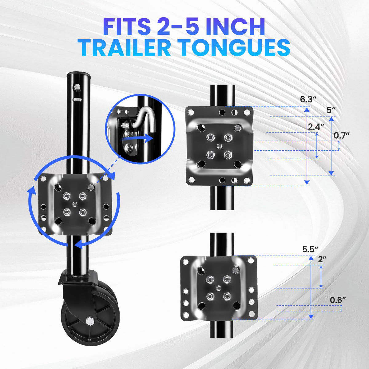 2000 lbs Dual Wheel Trailer Jack R9711