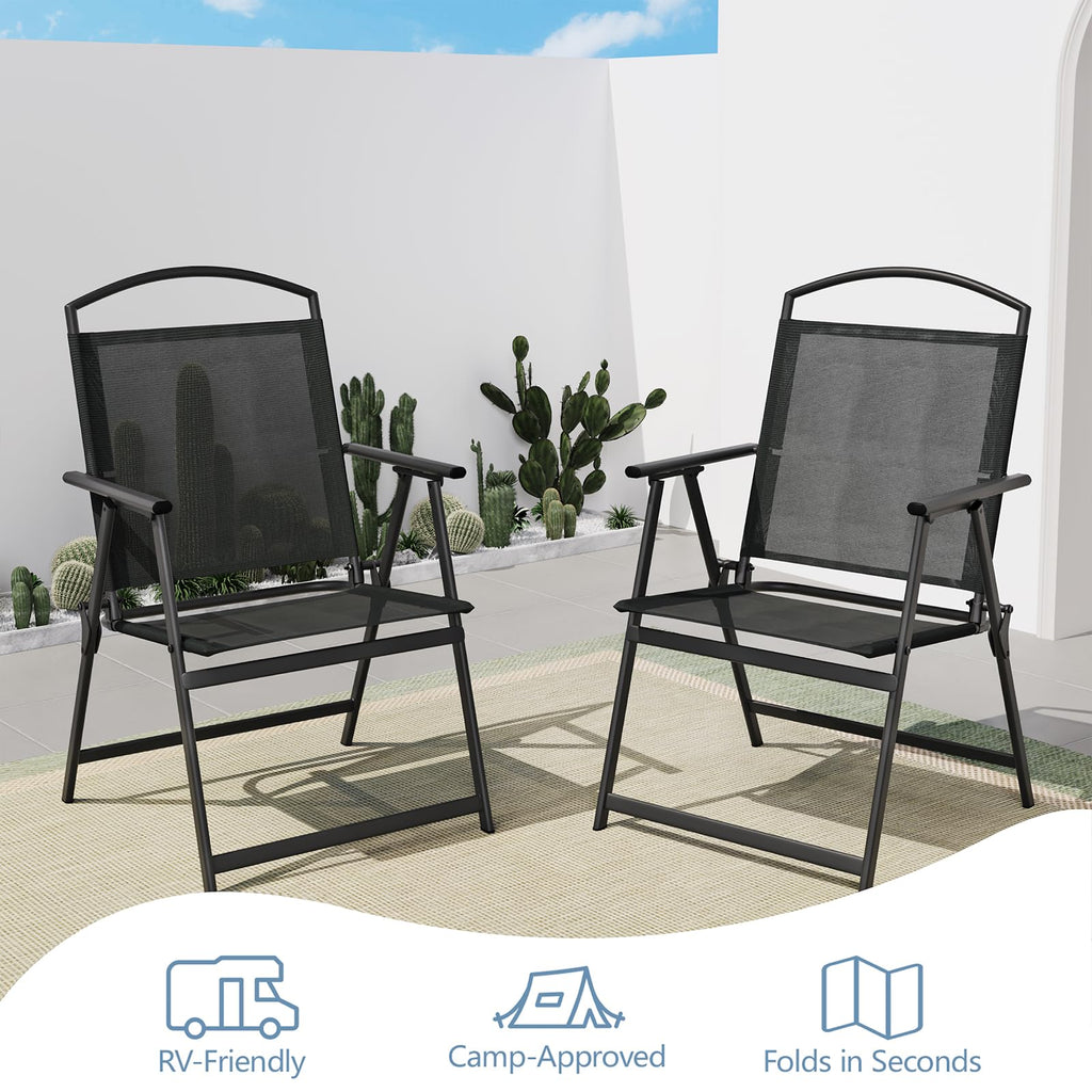 Folding Outdoor Chairs Set of 2 Black M6584