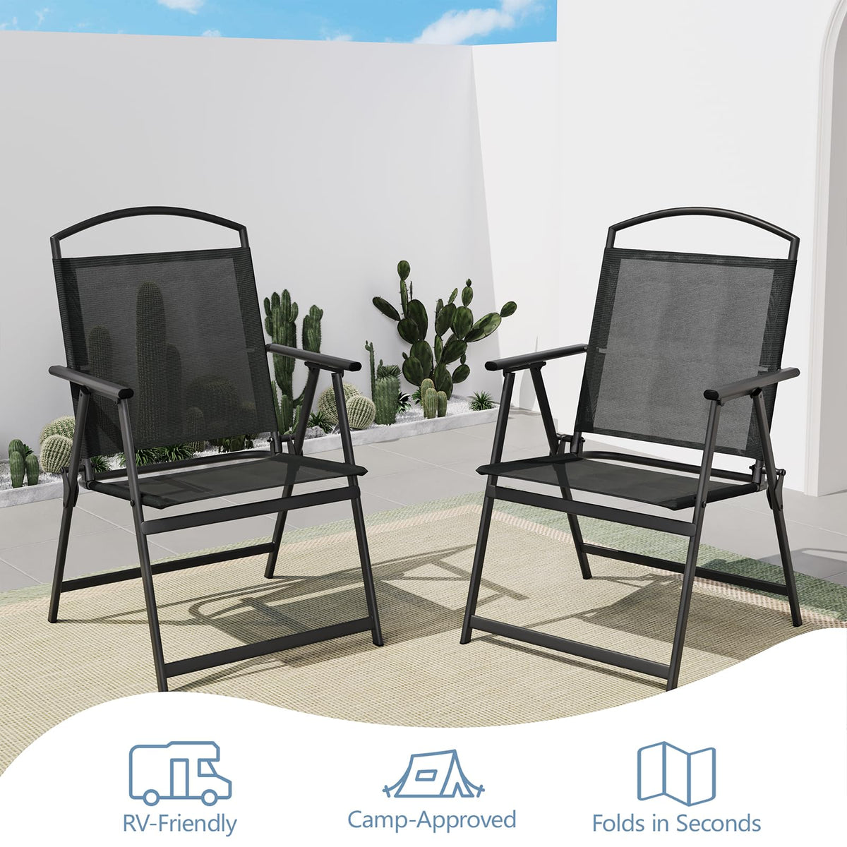 Folding Outdoor Chairs Set of 2 Black M6584