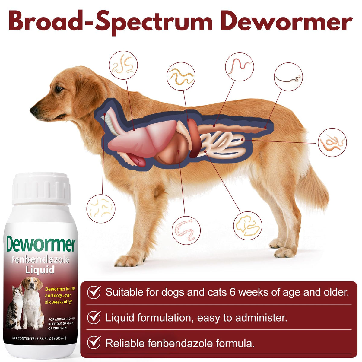 Fenbendazole Dewormer 100 ml Liquid H9178