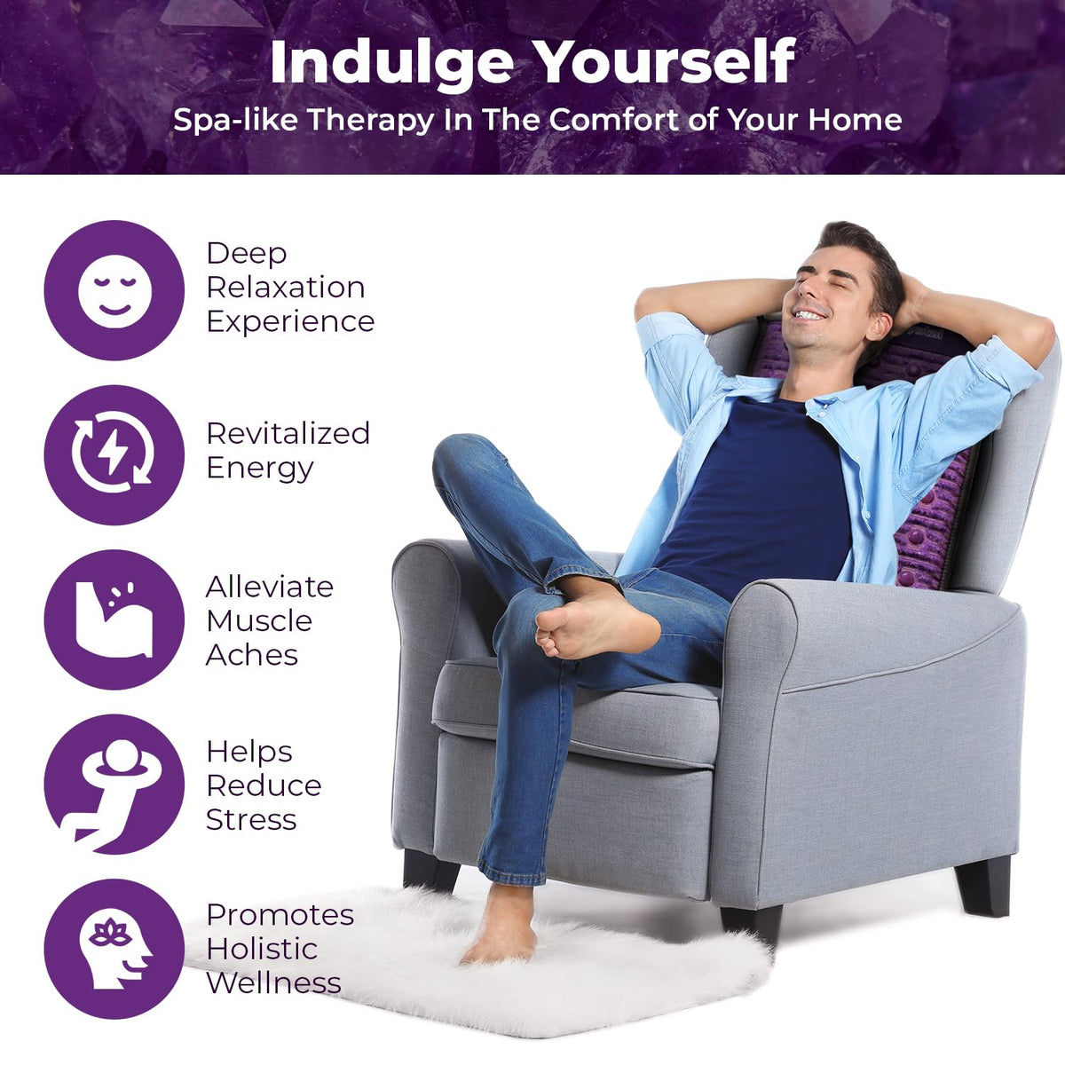 Far Infrared Amethyst Heating Pad Mini 32" L x 20"W Z669