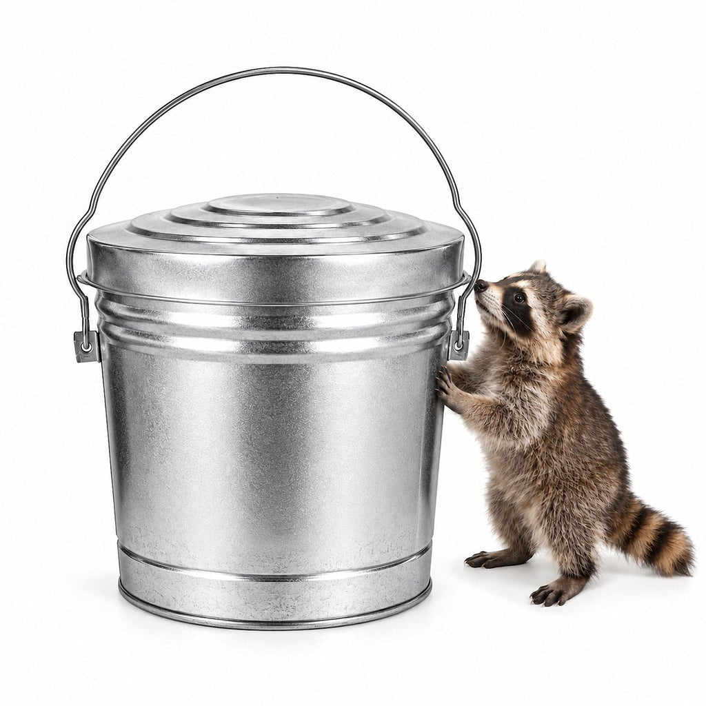 6 Gallon Silver Galvanized Steel Storage Can with Locking Lid E795212
