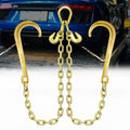 Grade 80 Chain V-Bridle 3/8In x 2Ft with J Hooks and Grab Hooks J7705