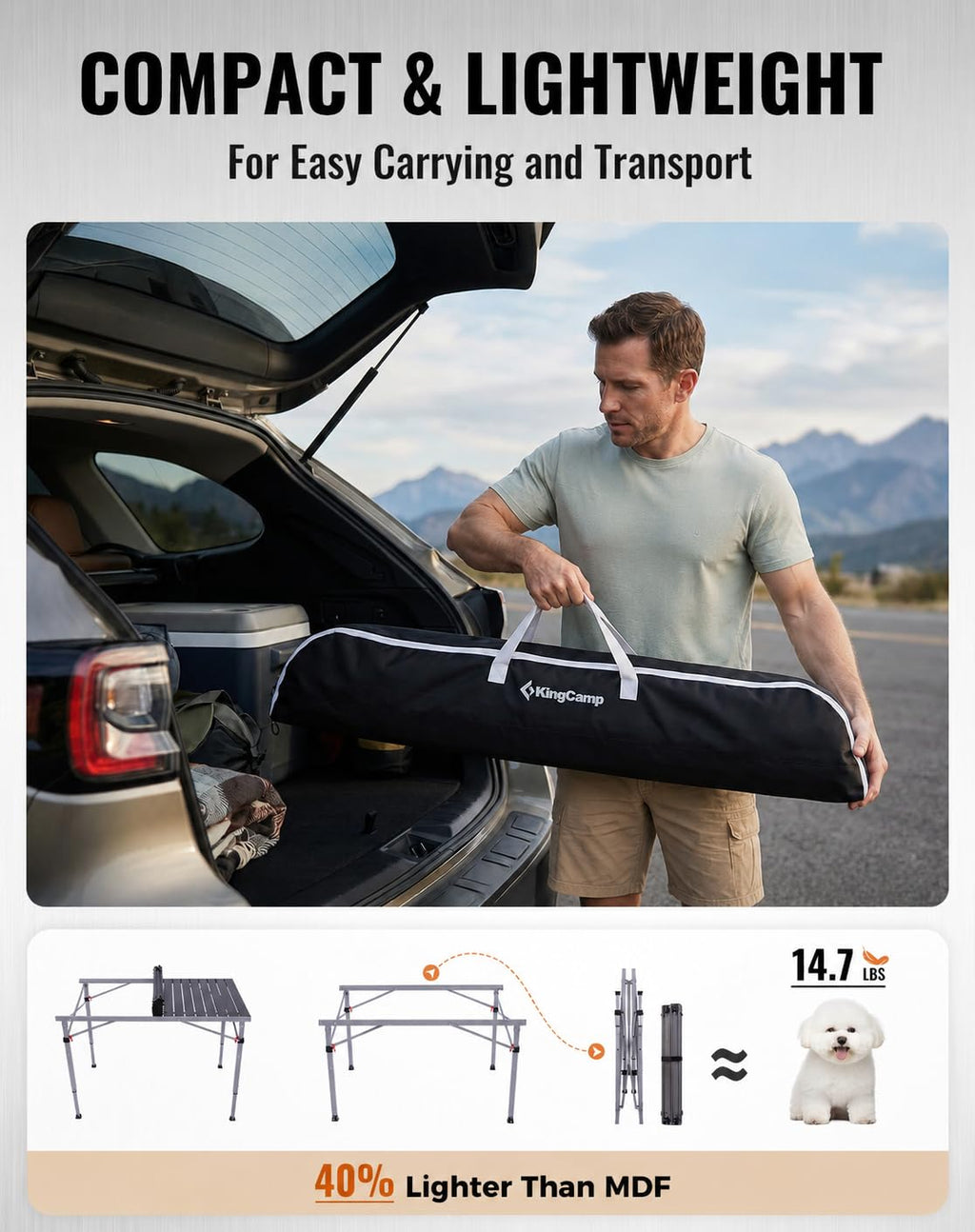 Adjustable Aluminum Camping Table E73548