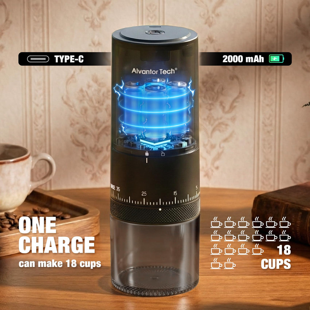 Portable Electric Burr Coffee Grinder with Ceramic Conical Burr Q8858
