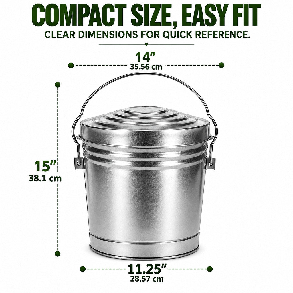 6 Gallon Silver Galvanized Steel Storage Can with Locking Lid E795212