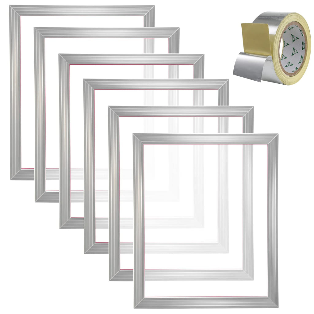 6 Pieces Aluminum Silk Screen Frame with 110 Count Nylon Mesh M550