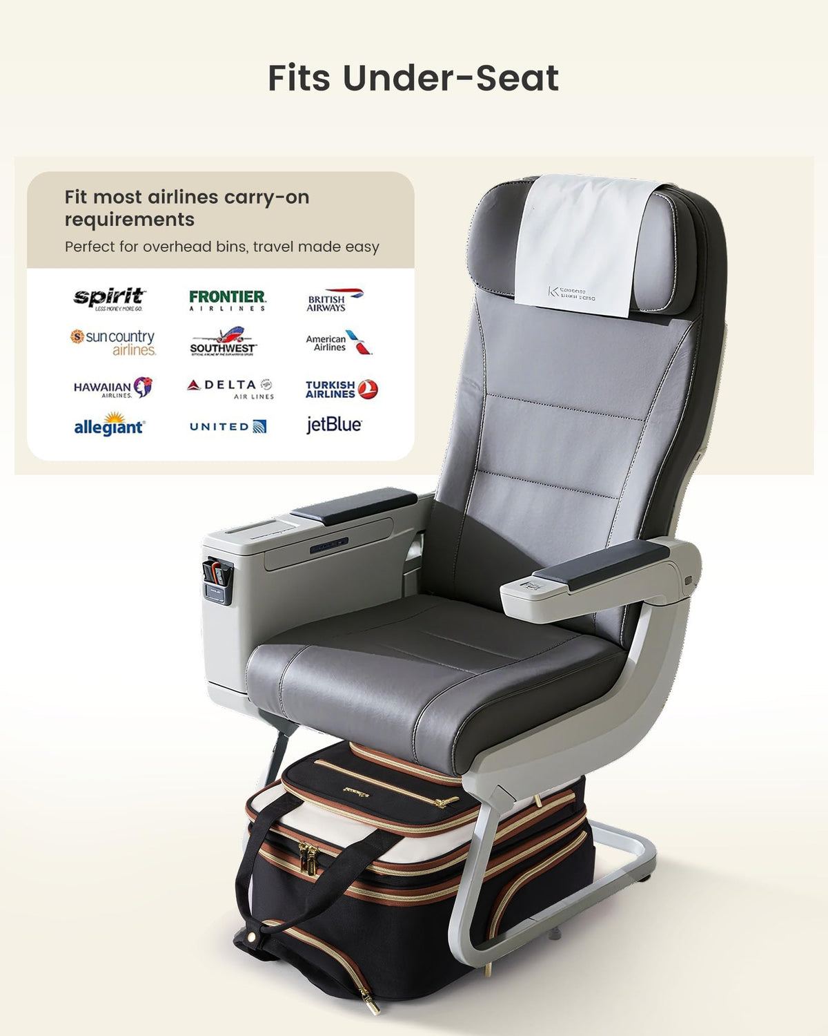 Underseat Carry On Luggage with Wheels V91001