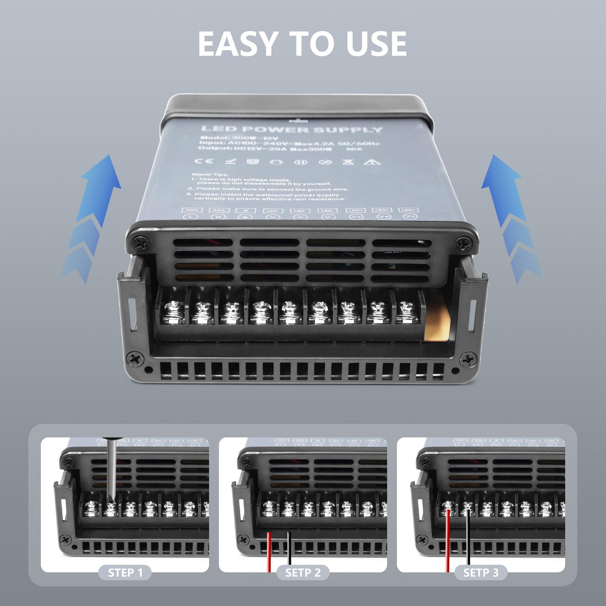 12V 200W Rainproof IP44 LED Power Supply F405511