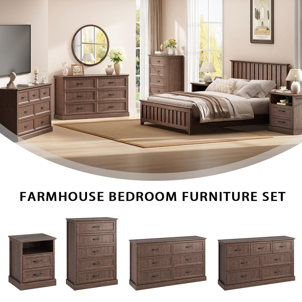 Brown 2 Drawer Nightstand Set of 2 V7422