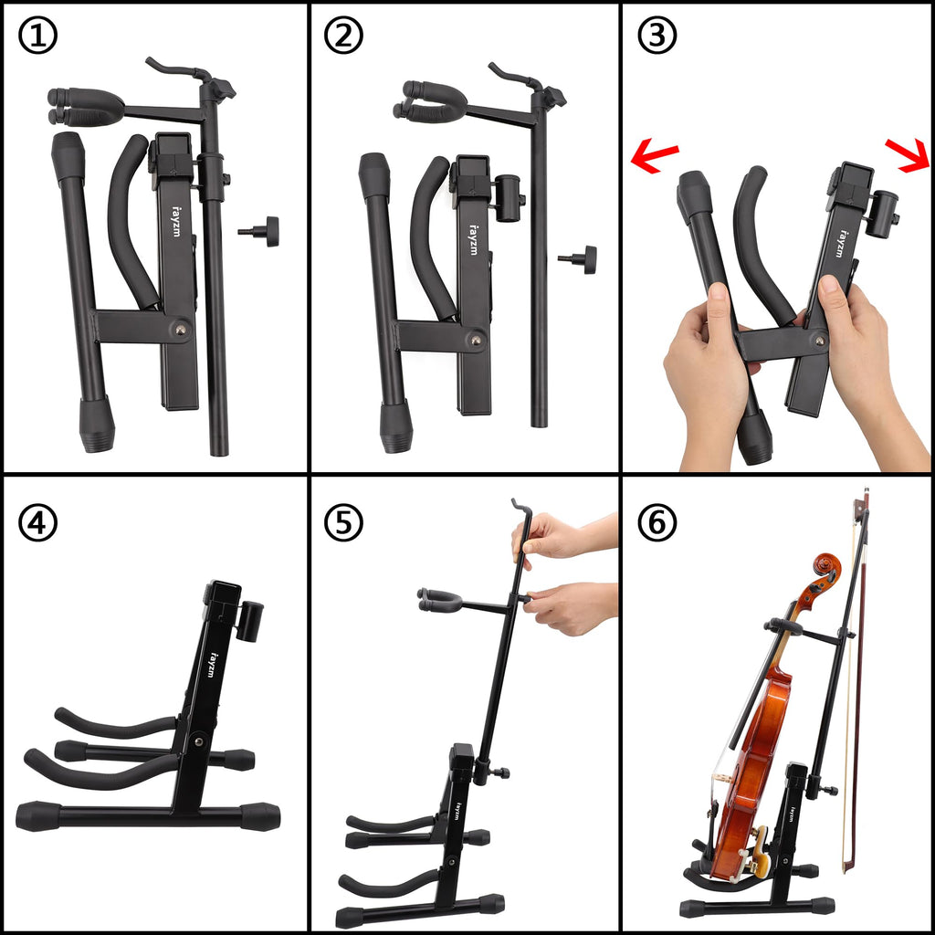 Adjustable Portable Folding Metal Violin Stand Q935432