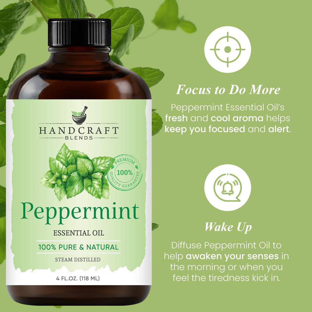 Peppermint and Lavender Essential Oils Set 2 x 4 Fl Oz B124169