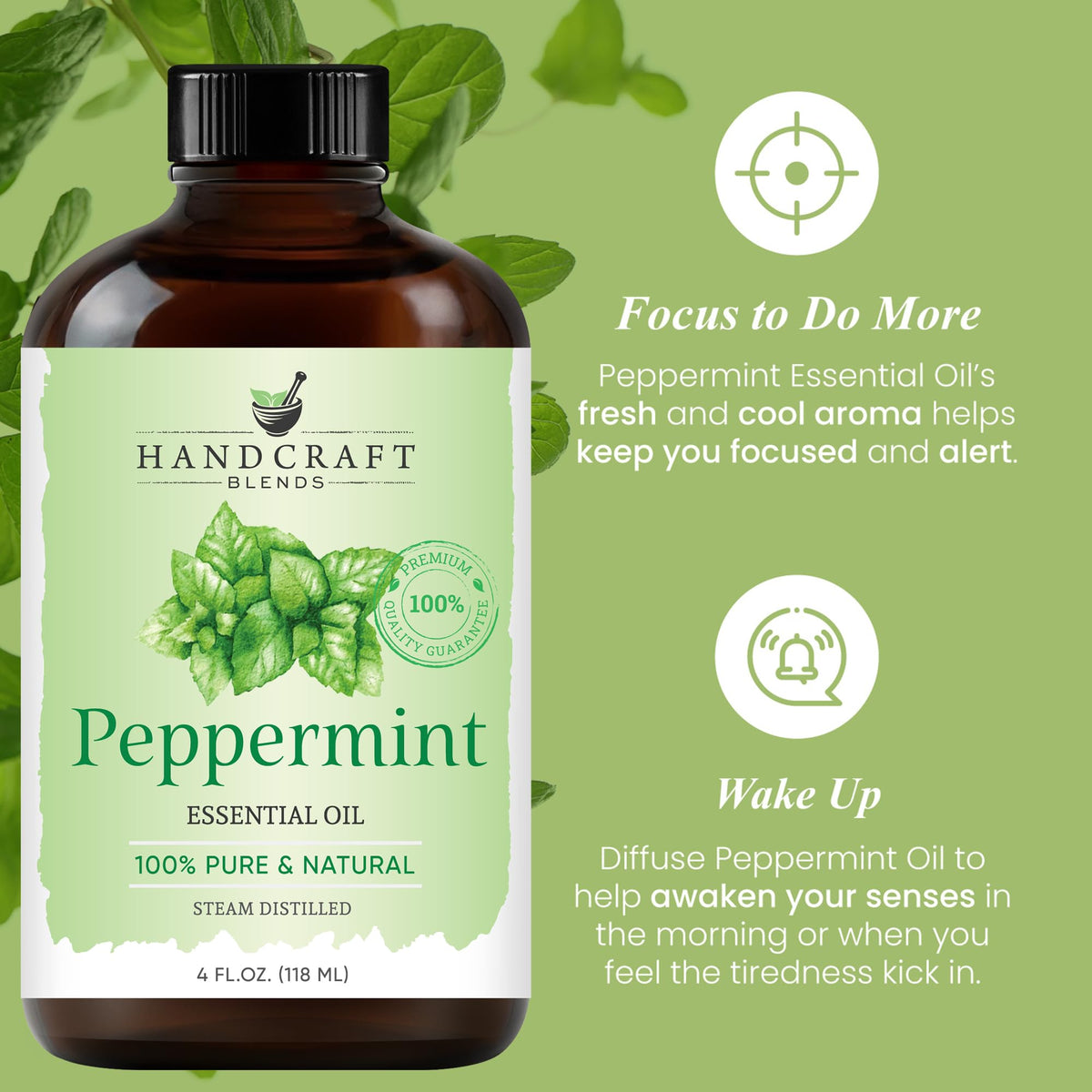 Peppermint and Lavender Essential Oils Set 2 x 4 Fl Oz B124169
