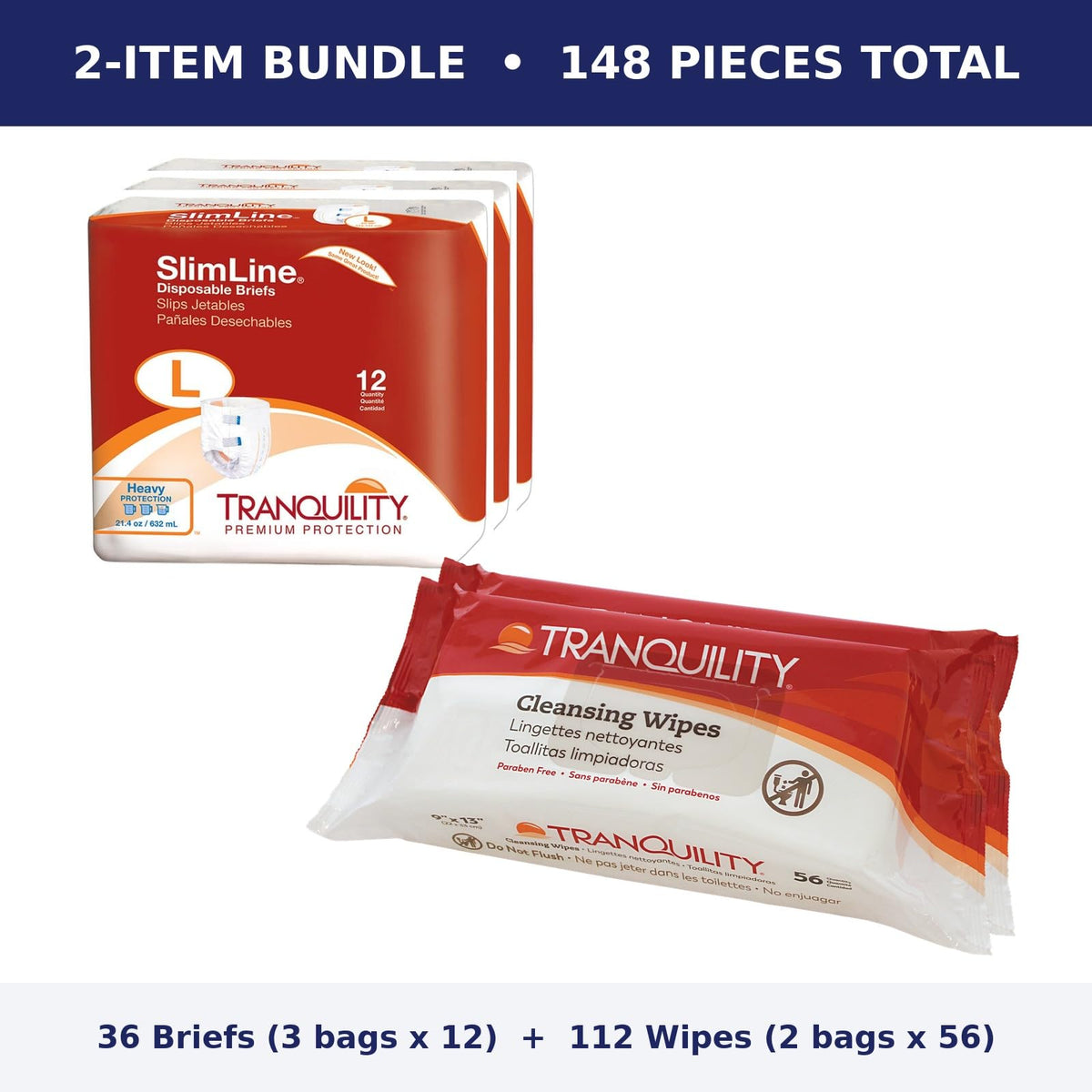Large Briefs Multi-Pack with Cleansing Wipes P963