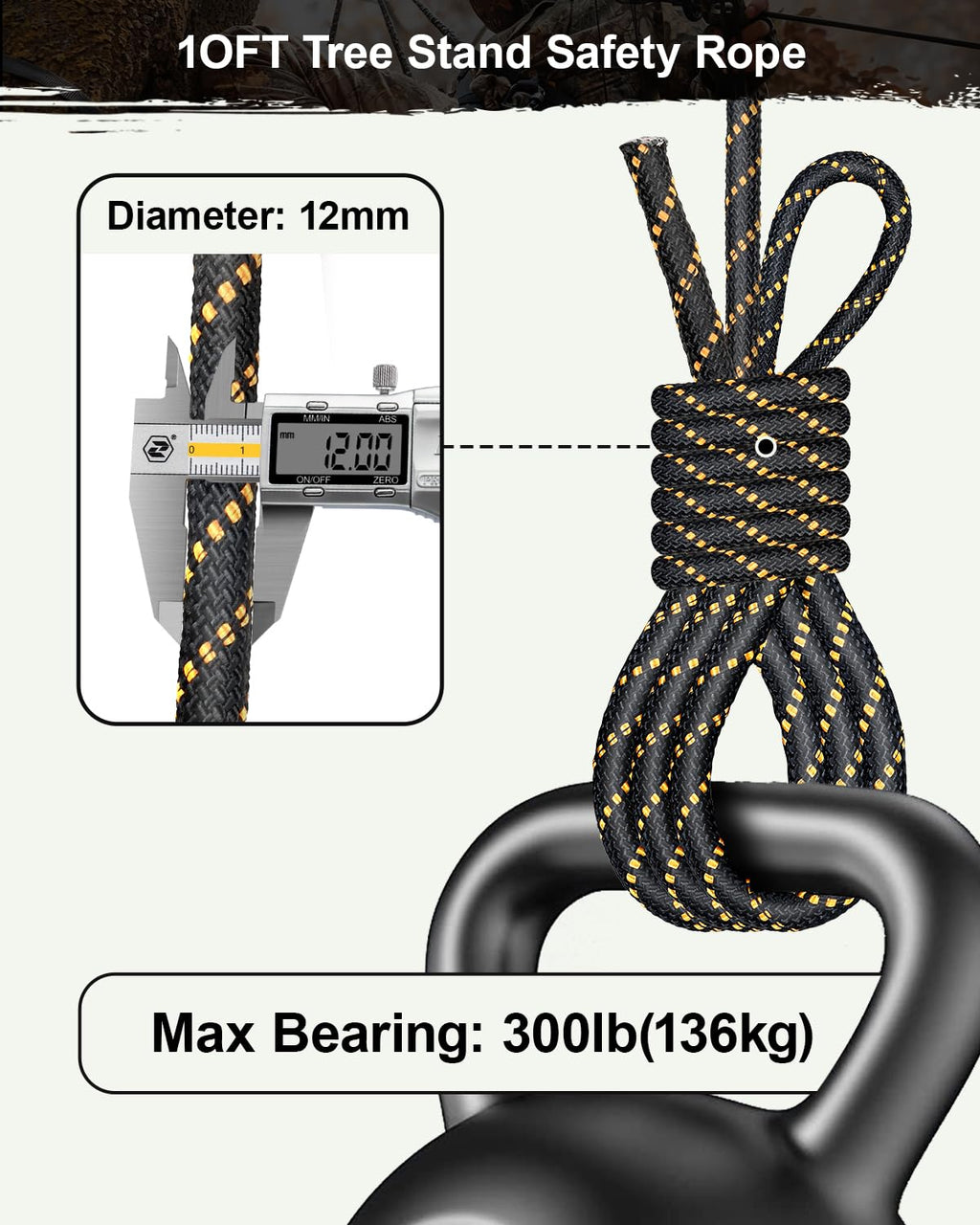 Lightweight Hunting Saddle with 2 Adjustable Safety Ropes X87671