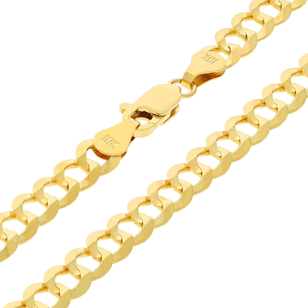 10k Yellow Gold Cuban Curb Link Chain Necklace V14249