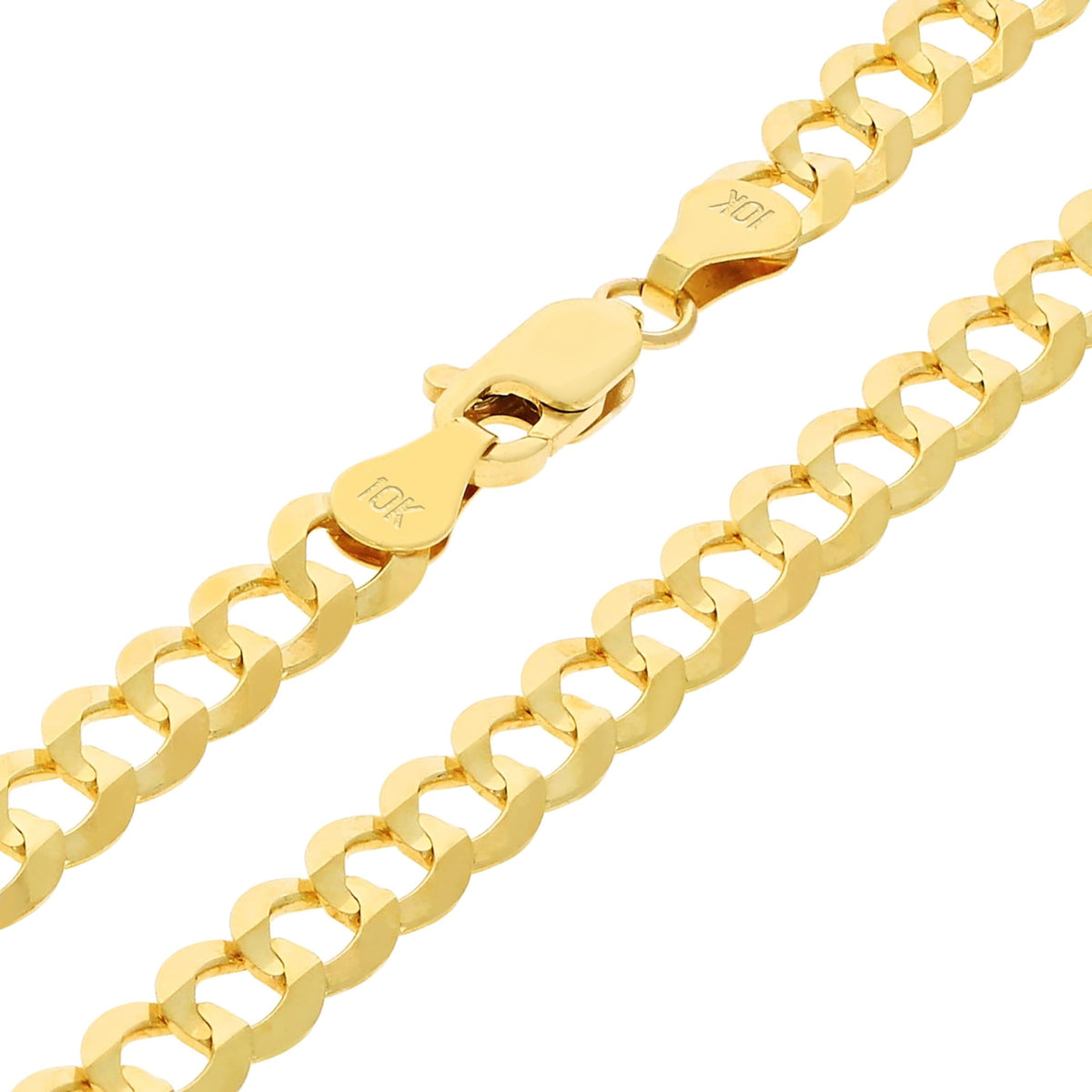 10k Yellow Gold Cuban Curb Link Chain Necklace V14249