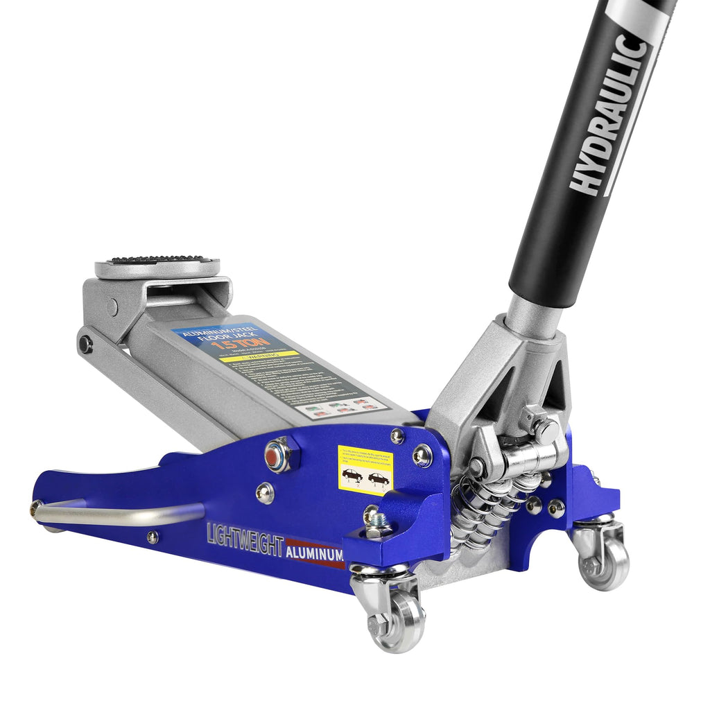 Heavy Duty Hydraulic Low Profile Aluminum Steel Floor Jack 1.5 Ton Blue A977784