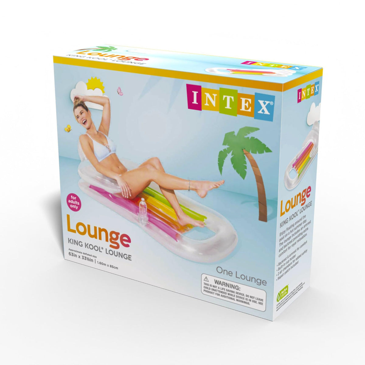 Inflatable Lounge Blue & Pearlescent Silver 2 Pack X186