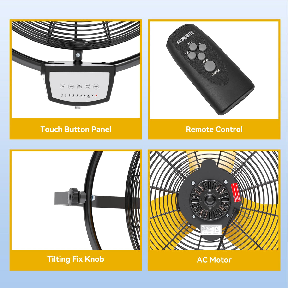 20 Inch 3 Speed 5200 CFM Wall Mount Fan G627
