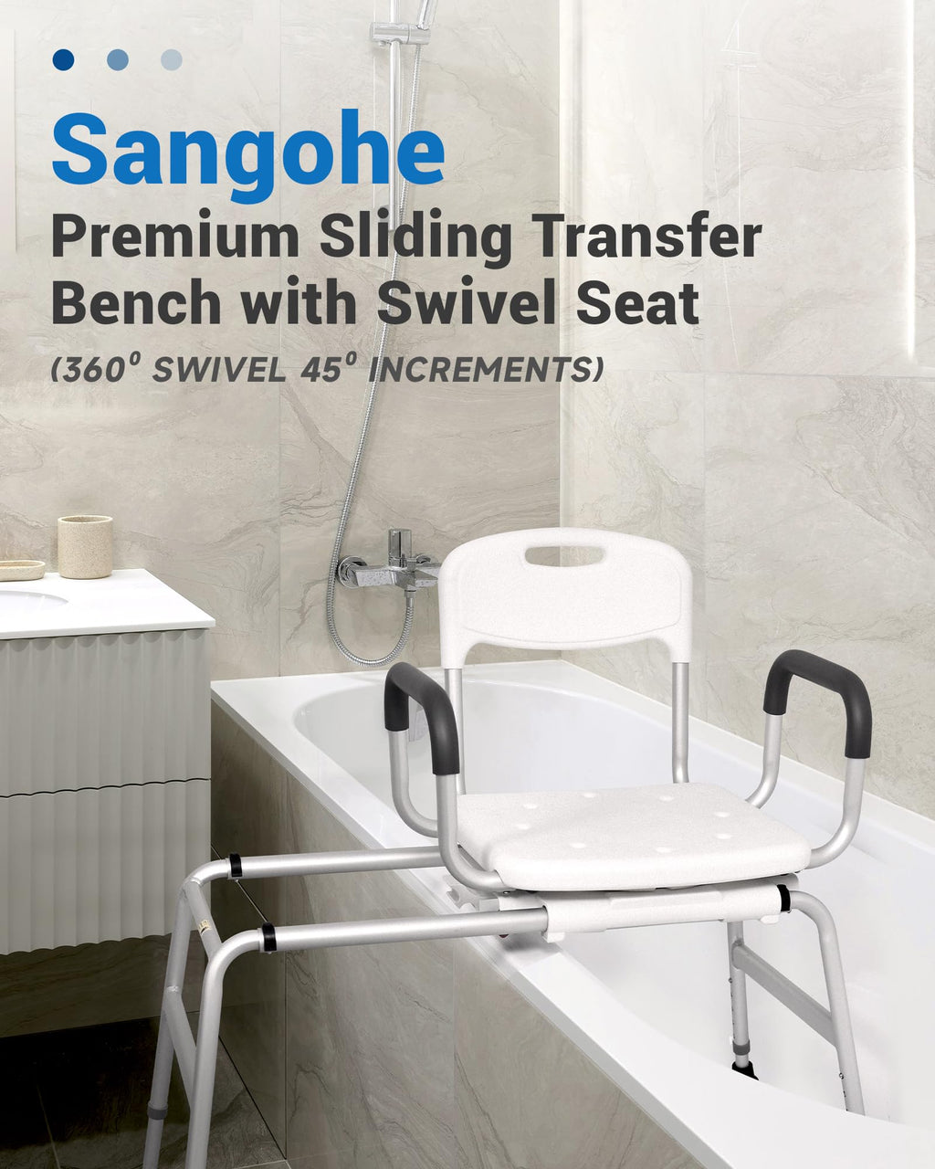 Sliding Shower Chair with 360⁰ Swivel Seat B581072
