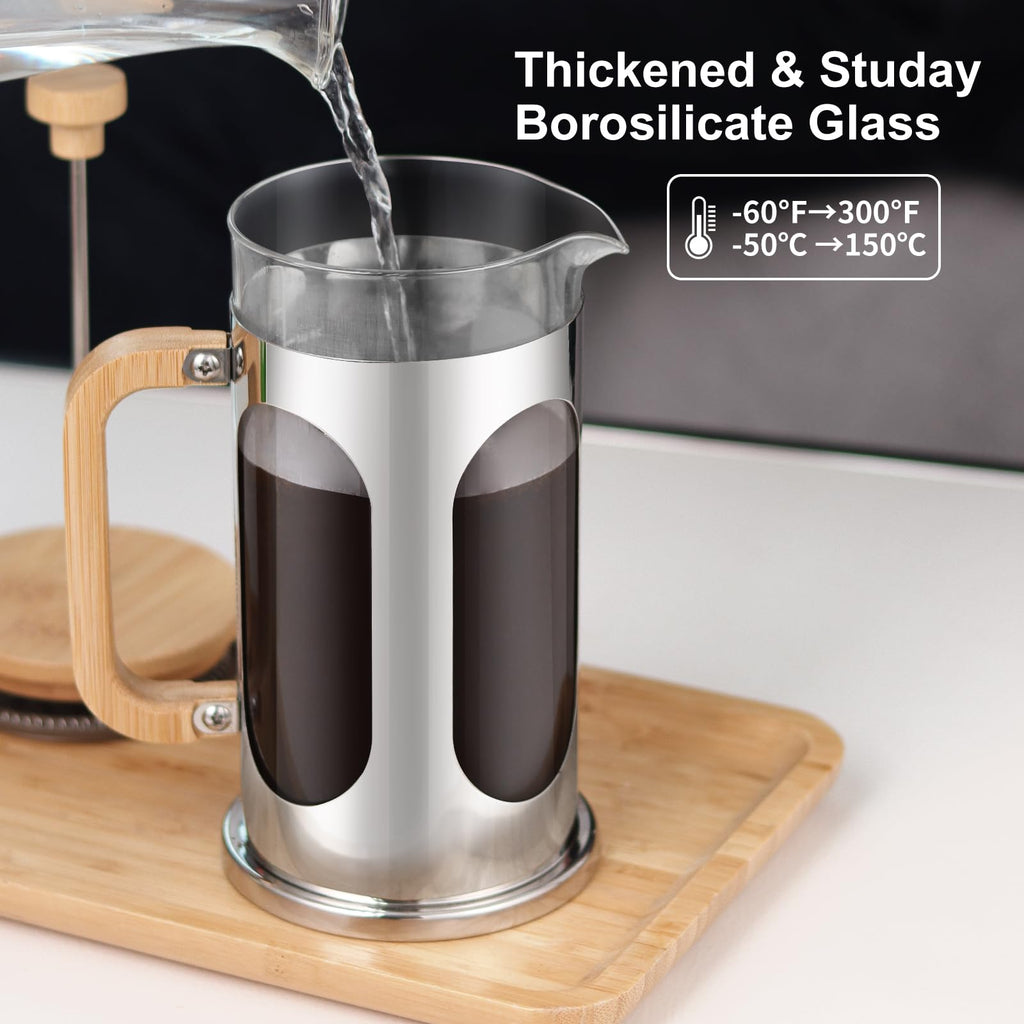34 oz Borosilicate Glass French Press Coffee Maker S140261