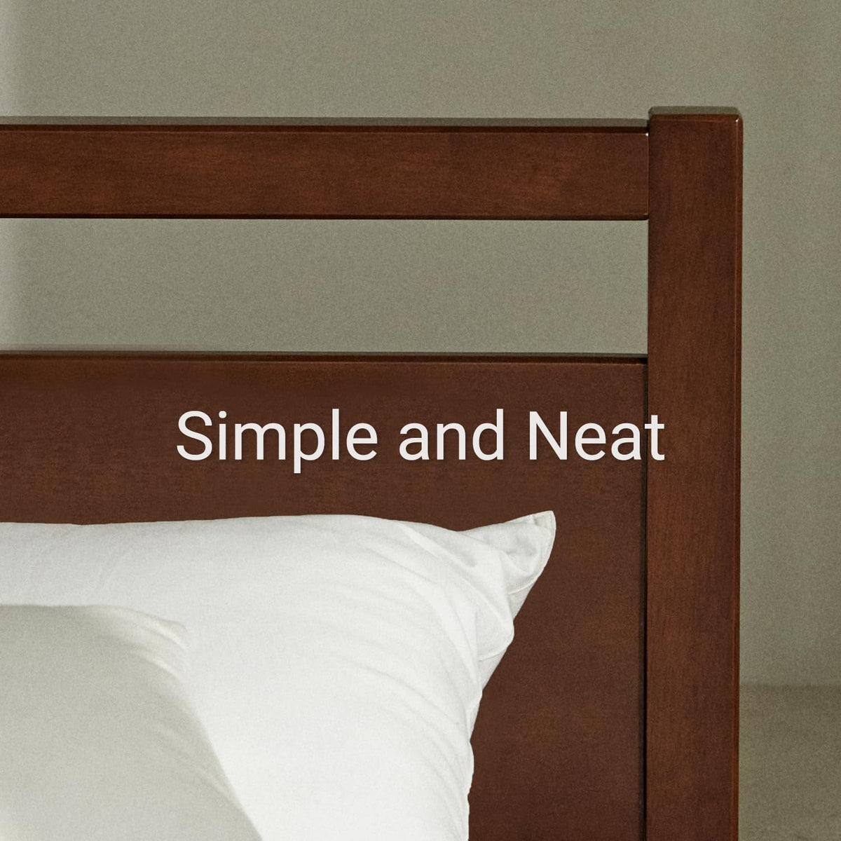 Cherry King Wood Platform Bed Frame with Headboard U8441