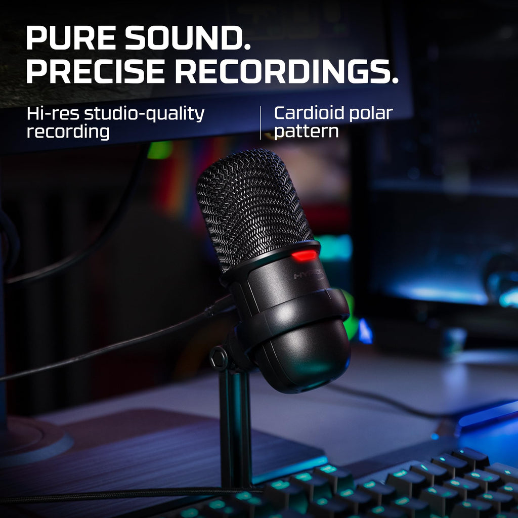 USB Condenser Gaming Microphone, Cardioid, Black C529193