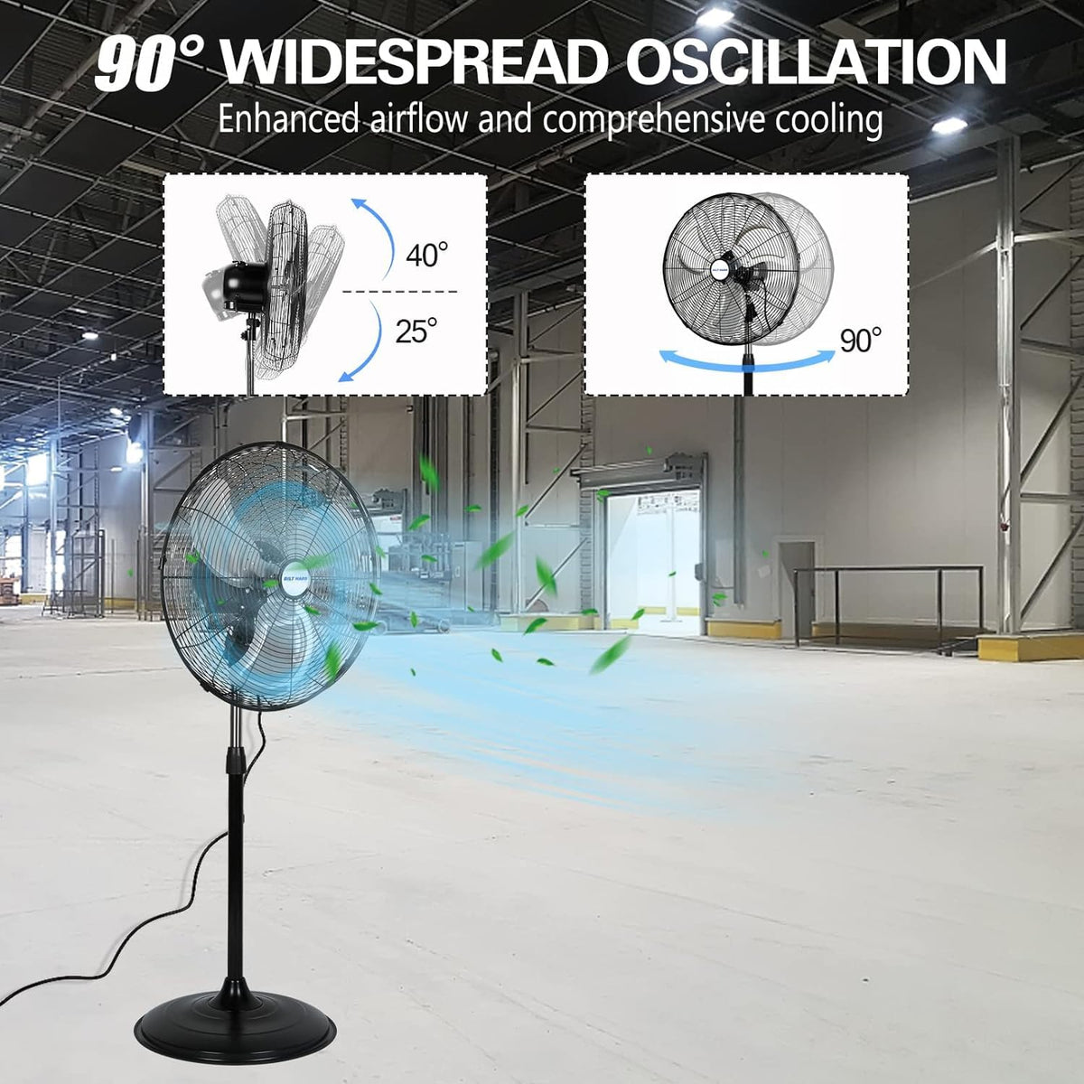 20" High Velocity 3-Speed Oscillating Pedestal Fan, 2 Pack T503