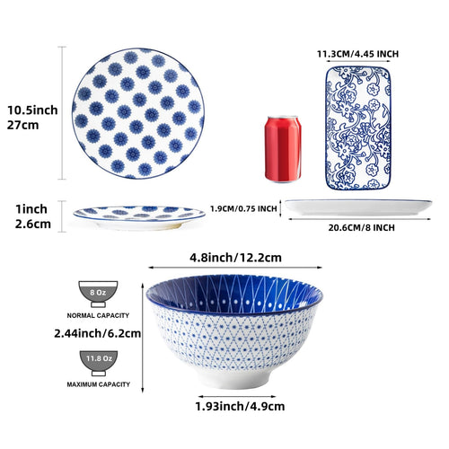 18 Pieces Ceramic Dinnerware Set Service for 6 L32158