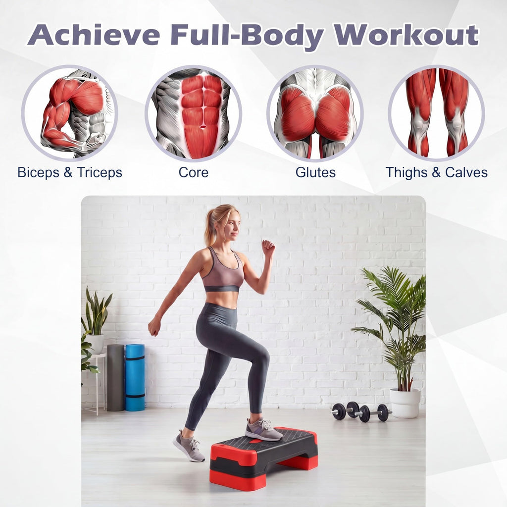 Aerobic Step Platform with Risers & Resistance Bands G269630
