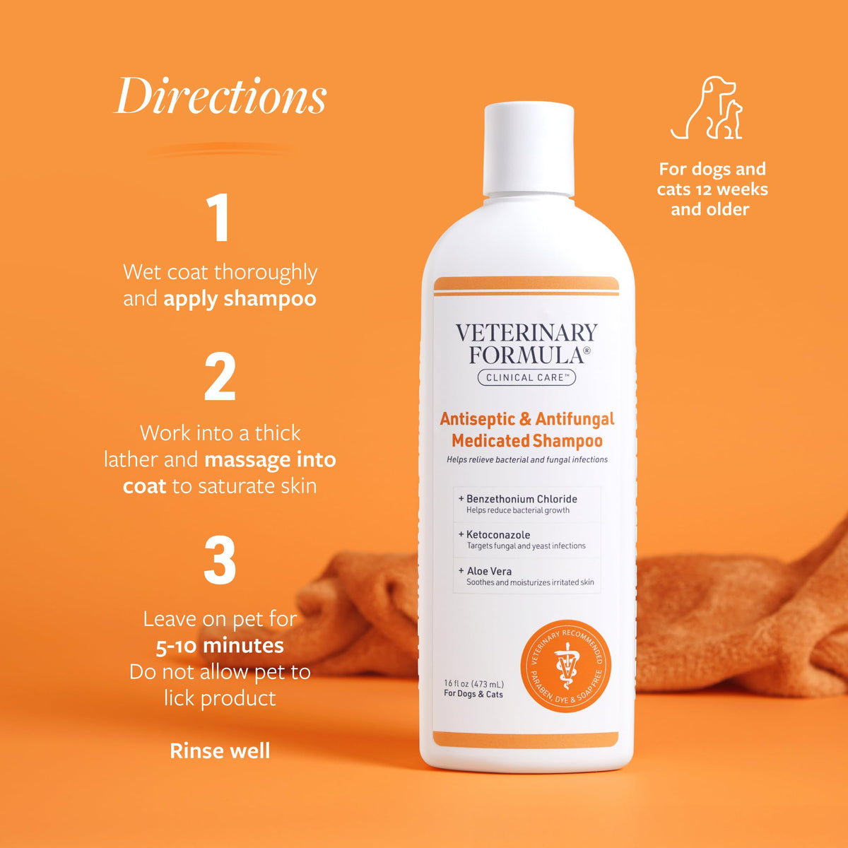 Antiseptic & Antifungal Shampoo, 16 oz Q68555