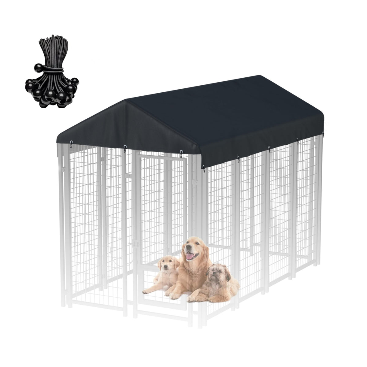 8x4 ft Black Dog Kennel Cover I437257
