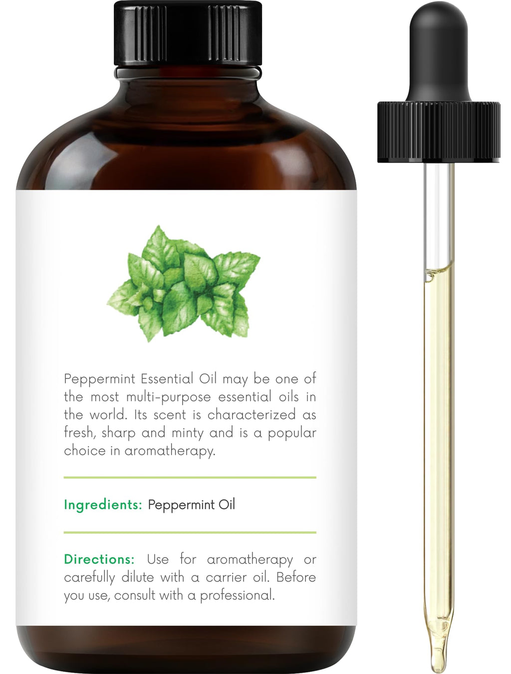 Peppermint and Lavender Essential Oils Set 2 x 4 Fl Oz B124169