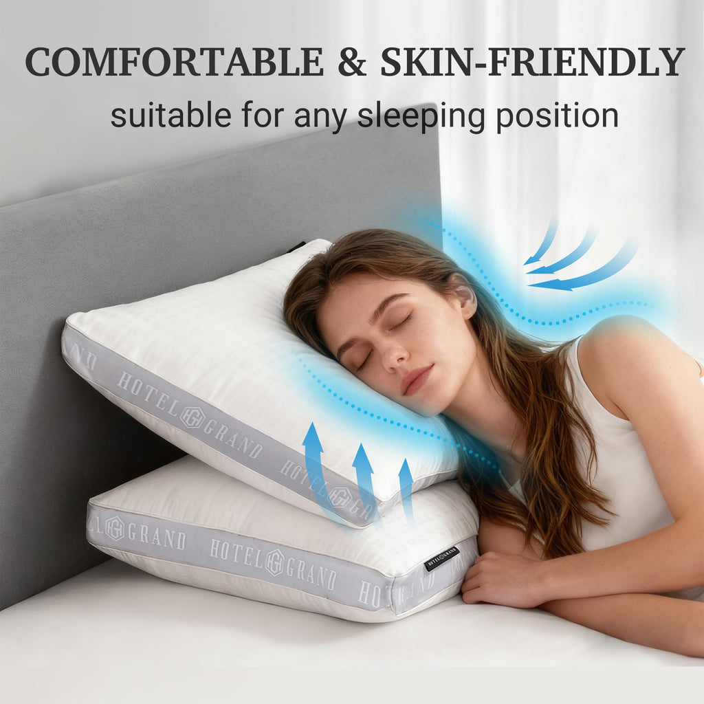 King Size Set of 2 Medium Soft Bed Pillows S836