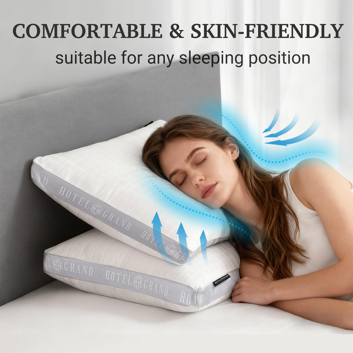 King Size Set of 2 Medium Soft Bed Pillows S836