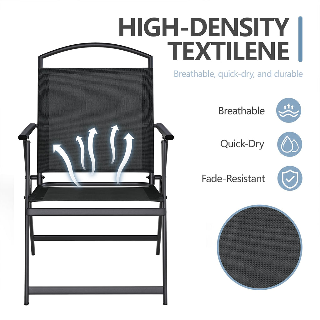 Folding Outdoor Chairs Set of 2 Black M6584