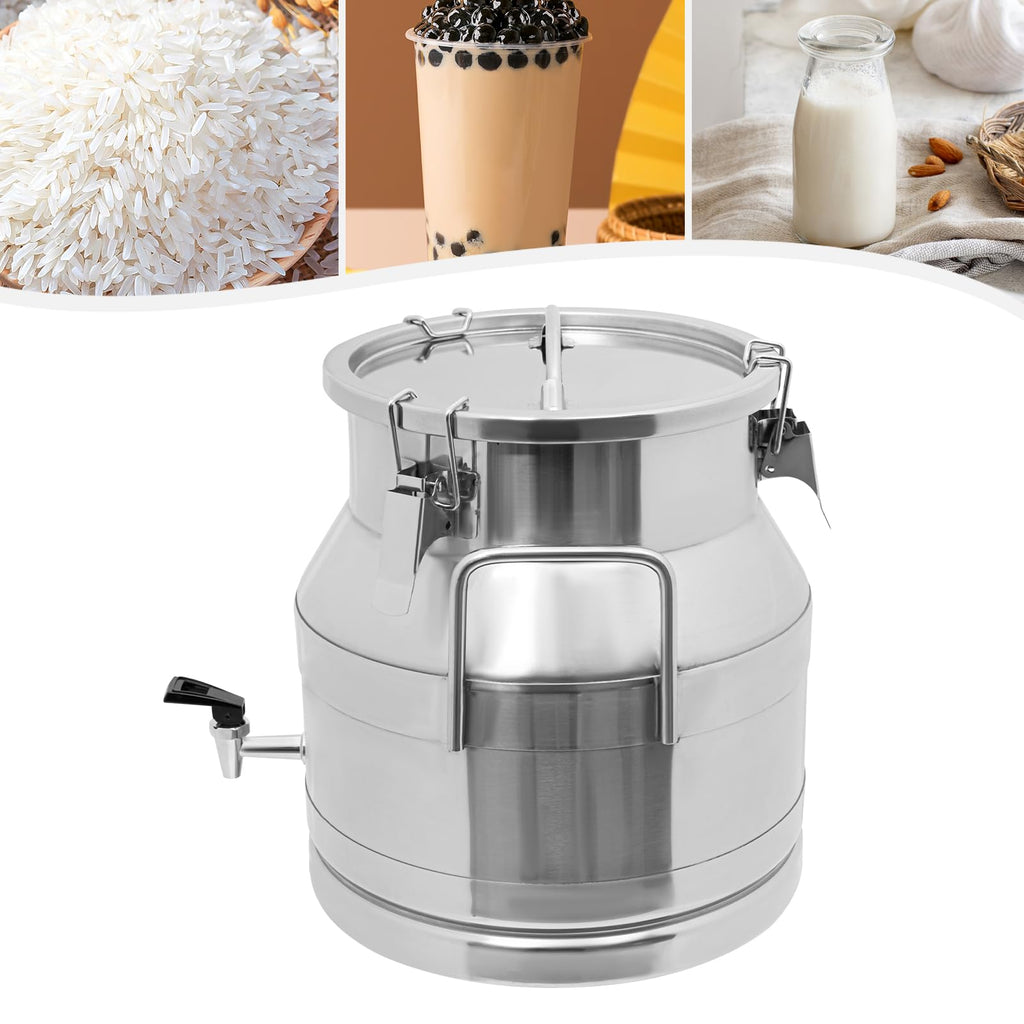 Stainless Steel Milk Can with Faucet, 20L Silicone Sealed Lid F4610