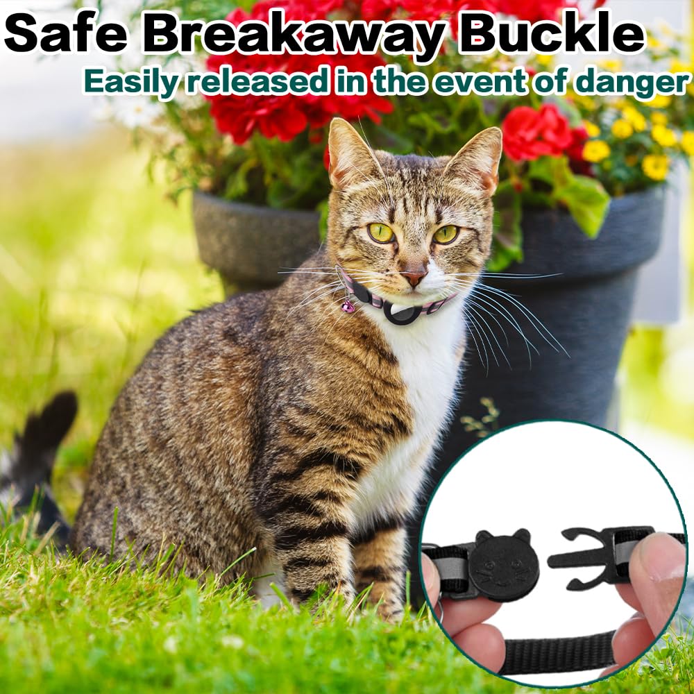 Breakaway Reflective Cat Collar with Air Tag Holder W993