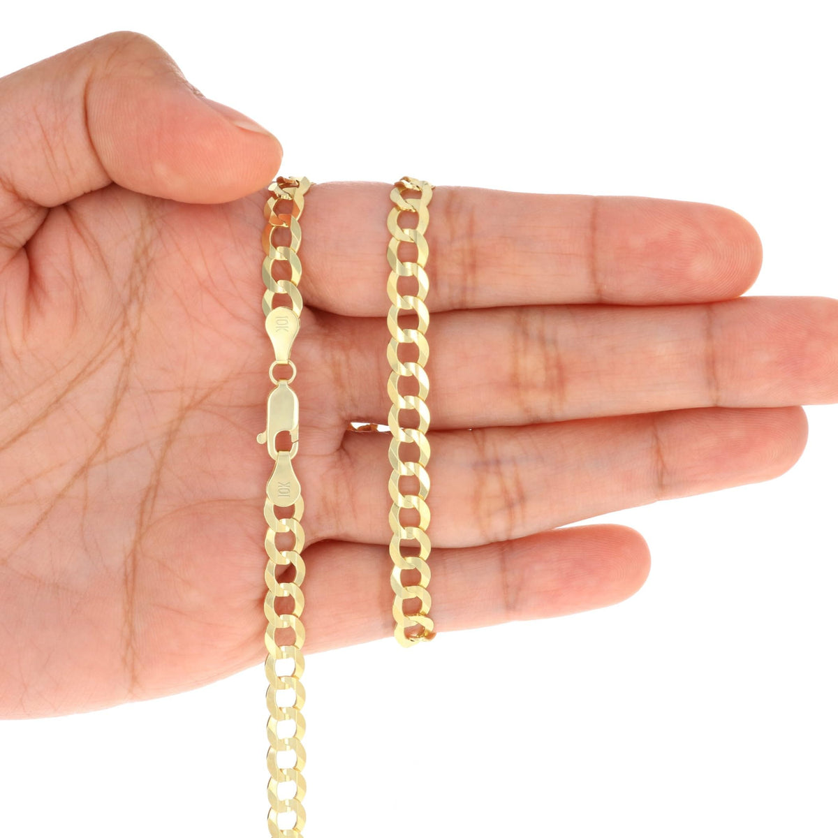10k Yellow Gold Cuban Curb Link Chain Necklace V14249