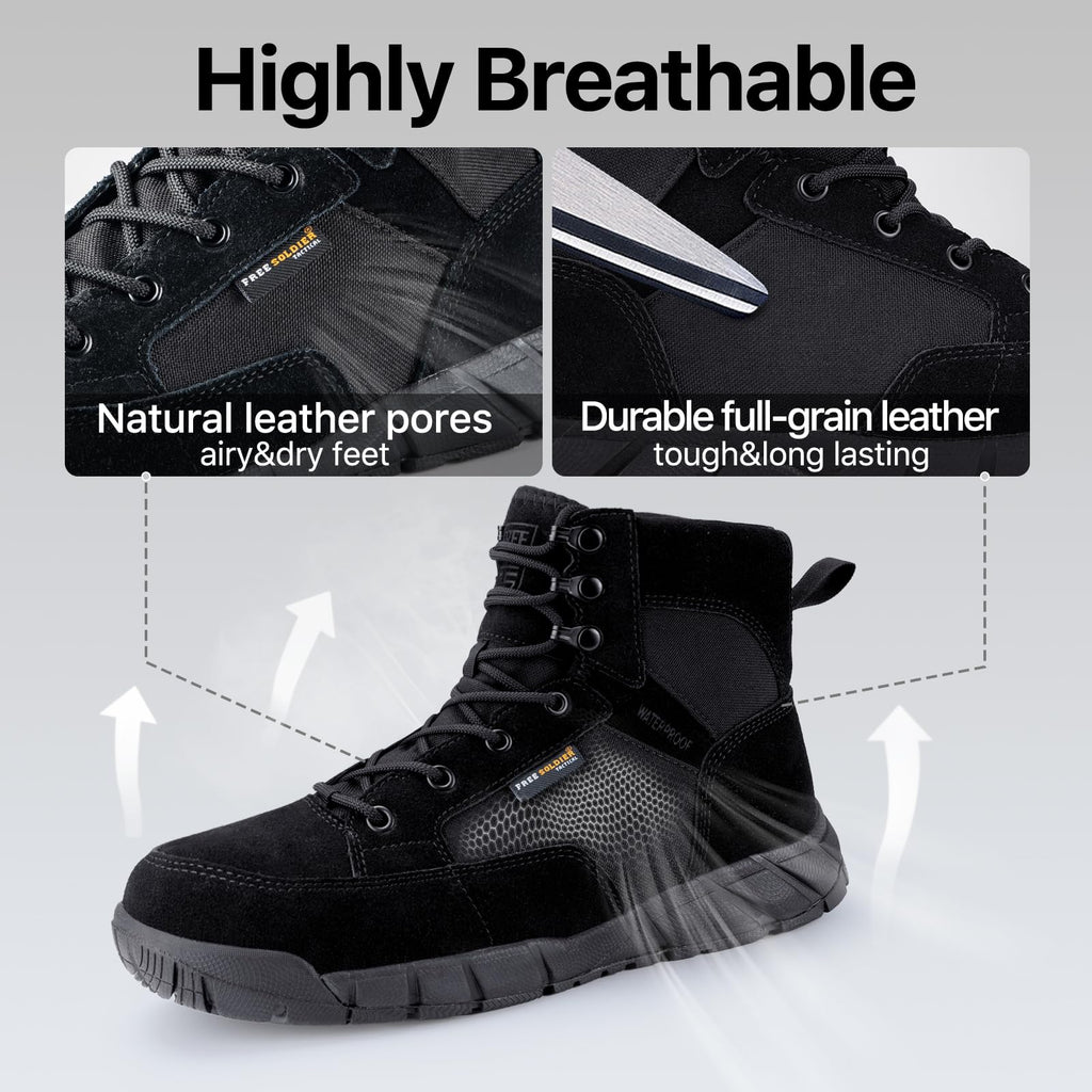 Men's 6 Inches Lightweight Waterproof Suede Leather Work Boots P178286