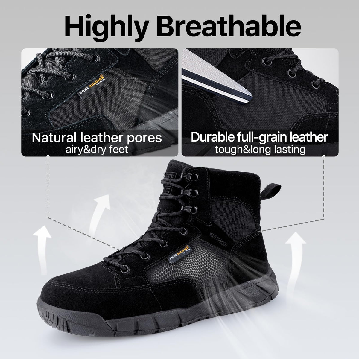 Men's 6 Inches Lightweight Waterproof Suede Leather Work Boots P178286