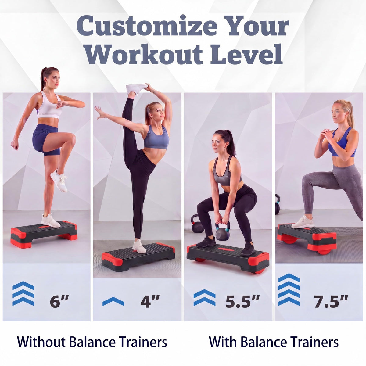 Aerobic Step Platform with Risers & Resistance Bands G269630