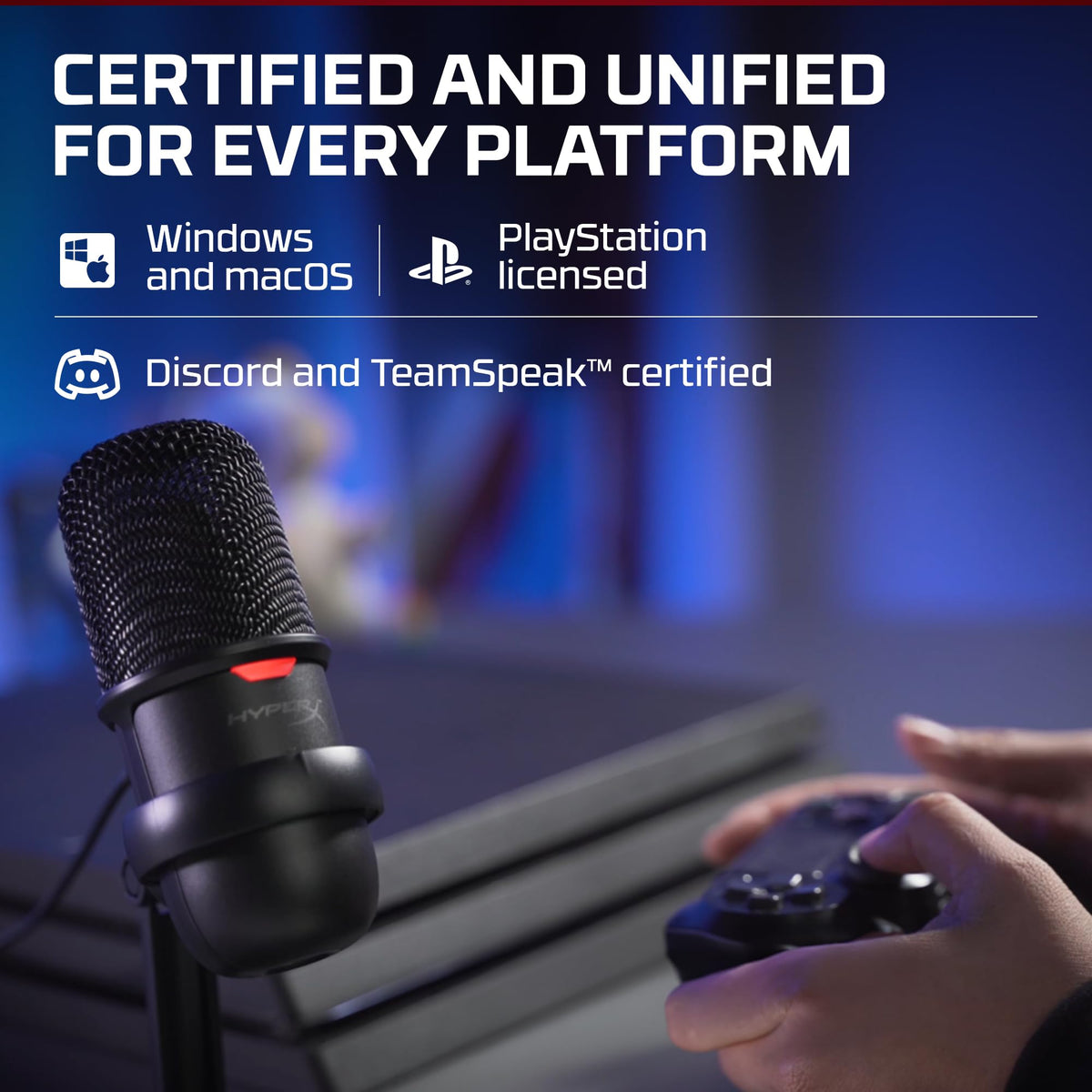 USB Condenser Gaming Microphone, Cardioid, Black C529193