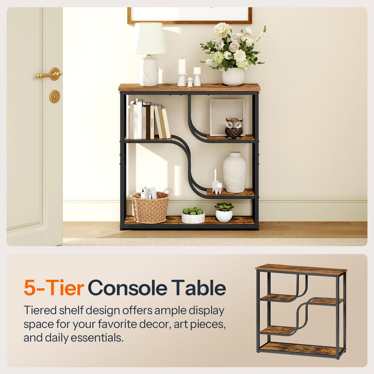29.5" 5-Tier Narrow Console Table E21777