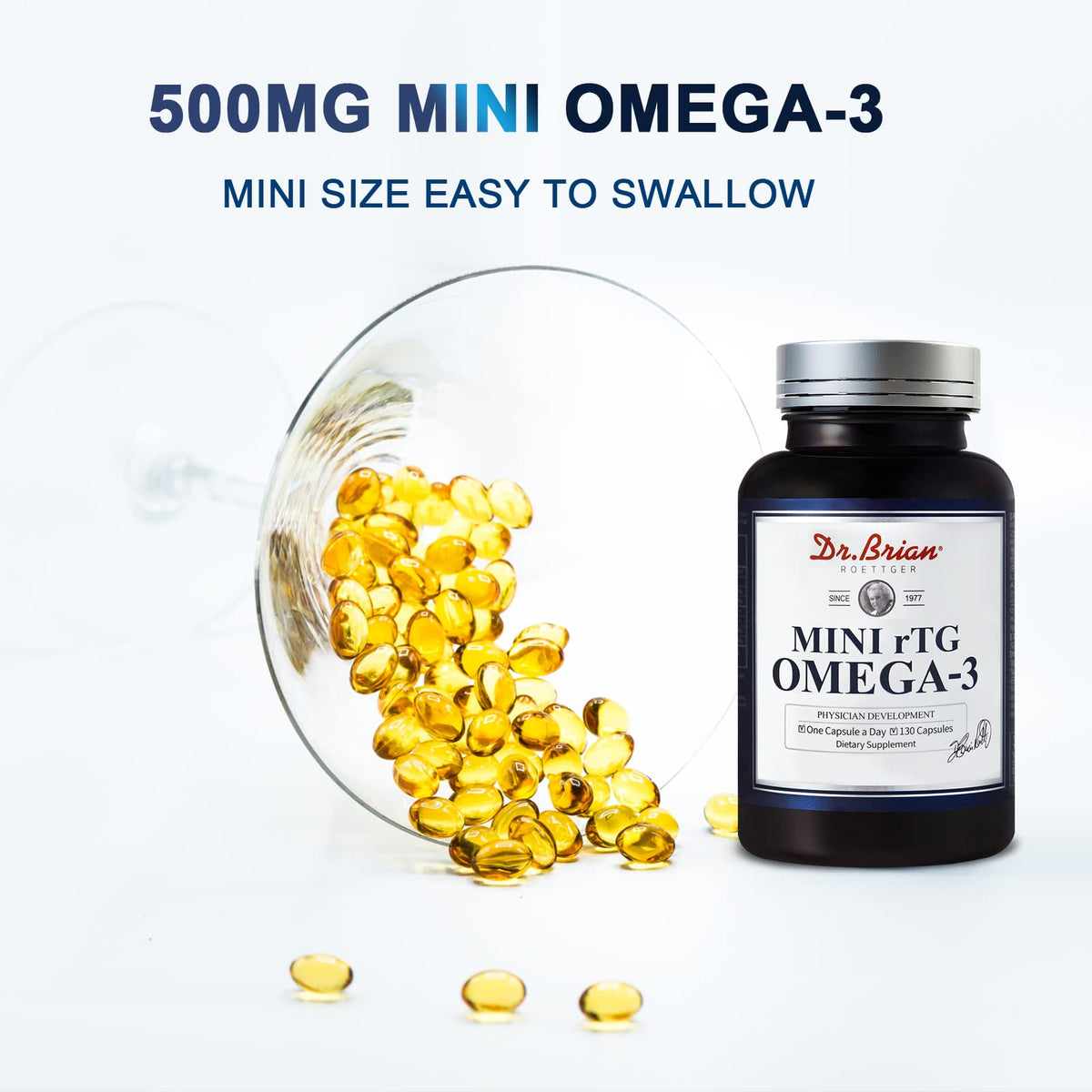 130 Softgel rTG Omega 3 Fish Oil Capsule with EPA/DHA Vitamin D E R2253