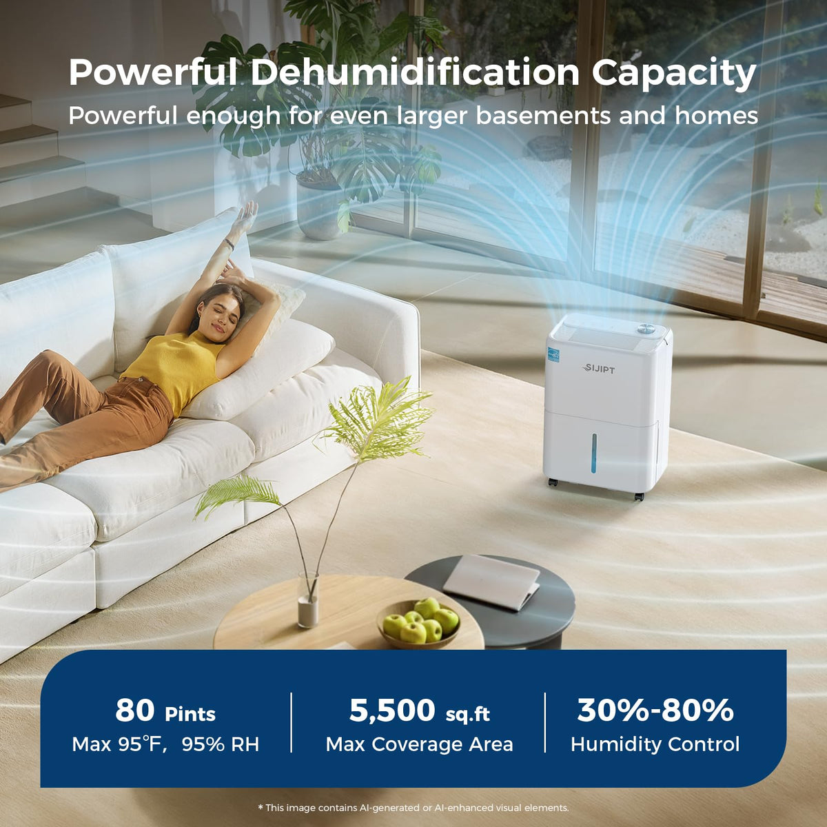 80 Pints Dehumidifier with Pump Q638