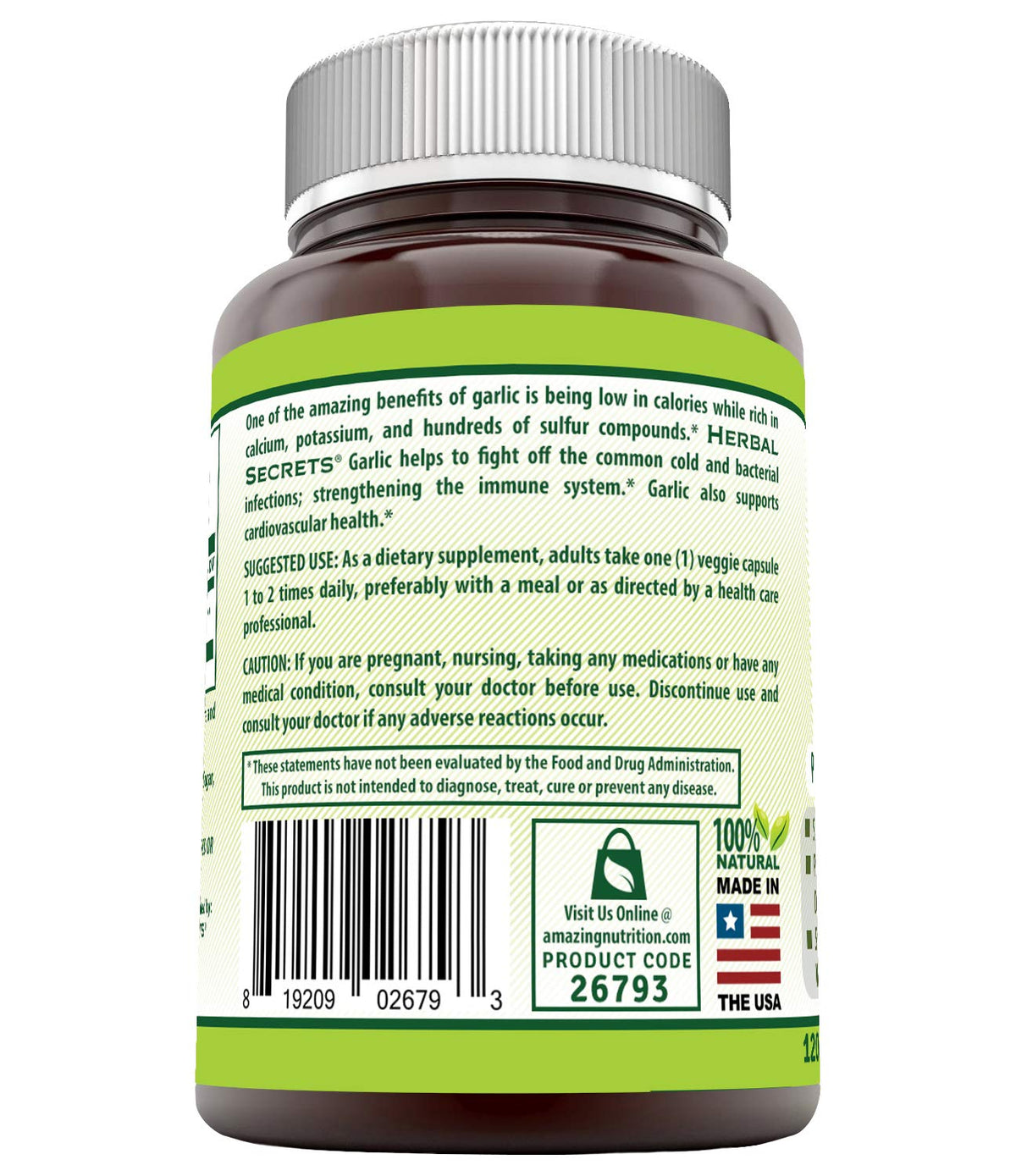 Garlic 500 mg 120 Veggie Capsules Supplement X63947