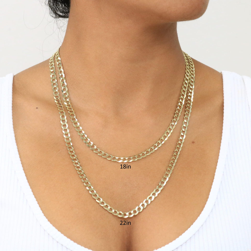 10k Yellow Gold Cuban Curb Link Chain Necklace V14249